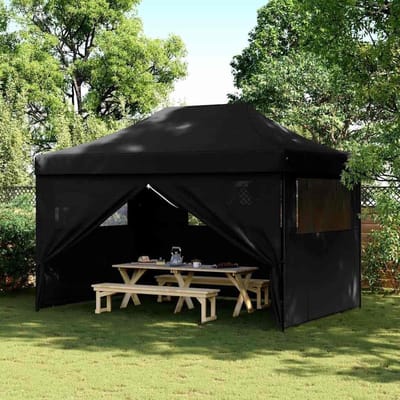 Opvouwbare Partytent - Pop-up Paviljoen - Feestelijke Bijeenkomsten - Met 4 Zijwanden - 410 x 279 cm - Zwart