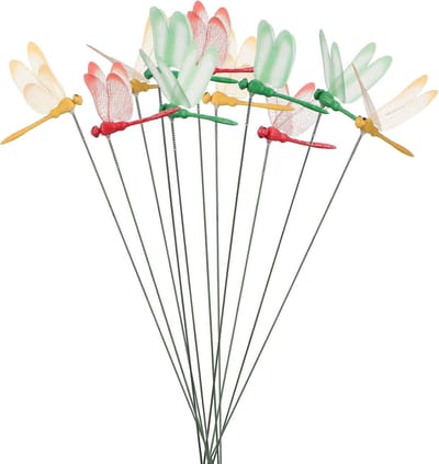 Libelle Tuinprikkers - Insecten Decoratie - Buiten Versieren - Weerbestendig PVC - 30.5cm Hoog - Diverse Kleuren
