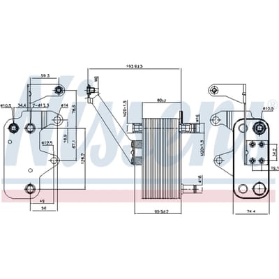 Olie radiator, automatische versnellingsbak NISSENS 90952
