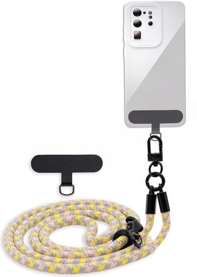 Cadorabo mobiele telefoonketting geschikt voor Honor 1 in GEEL - GRIJS met verstelbaar riemkoord om om je nek te hangen