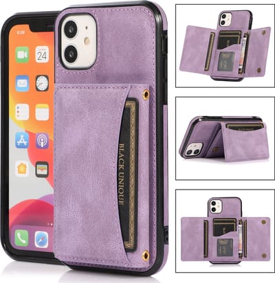 Apple iPhone 11 Back Cover | PU Lederen Telefoonhoesje | Pasjeshouder | Kwaliteit | Paars