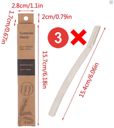 Gezicht & Wenkbrauw Scheermesjes - Eyebrow razor - Scheermes gezichtshaar - Wenkbrauw trimmer - Epileren - Mesje metaal - Gezichtsontharing - Biologisch afbreekbaar - 3 Stuks Cream Kleur