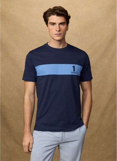 Hackett London Heritage T-shirt Navy Paneel