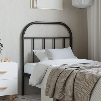 vidaXL - Vervangend - hoofdbord - metaal - zwart - 75 - cm