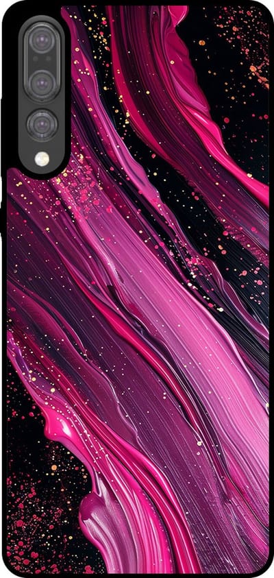 Smartphonica Telefoonhoesje Geschikt voor Huawei P20 Plus met marmer opdruk - TPU backcover case marble design - Paars Roze geschikt voor Huawei P20 Plus