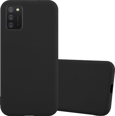 Cadorabo Hoesje geschikt voor Samsung Galaxy A02s in CANDY ZWART - Beschermhoes gemaakt van flexibel TPU silicone Case Cover
