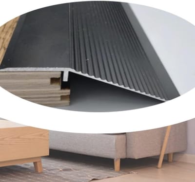 Vloerovergangsstrip voor Hoogteverschil 10-50mm - Aluminium Drempelstrip voor Houten Vloeren, Laminaat en Tegels - Zwart