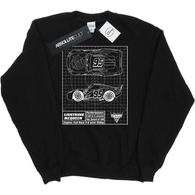 Disney Heren Cars Lightning McQueen Blueprint Sweatshirt (Zwart)