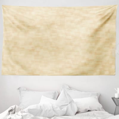 ABAKUHAUS Ivoor wandtapijt, wazige moderne achtergrond met minimalistische invloeden, 230 x 140 cm, crème