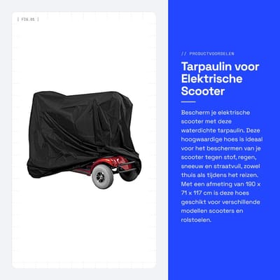 Dailygoods - Tarpaulin voor Elektrische Scooter - Waterdichte Bescherming - Universele Pasvorm - Zwart - Scooterhoes - Bescherming tegen Weerselemente...