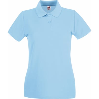 Fruit Of The Loom Vrouwen Dames-Fit Premium Poloshirt Met Korte Mouwen (Hemel Blauw)