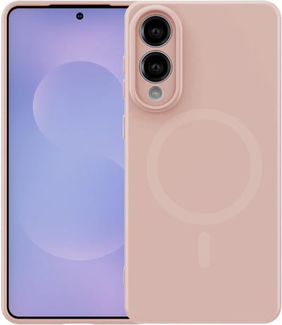 Stravo Hoesje Geschikt voor Samsung Galaxy S25 Edge – Siliconen Cover Hoes met MagSafe – Slank & Lichtgewicht – Schokbestendig – Anti-Fingerprint – Siliconen Case voor Samsung Galaxy S25 Edge - Roze