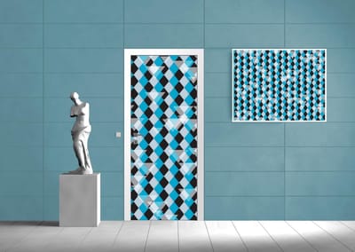 Fotobehang Ruiten | Blauw, Zwart | 91x211cm