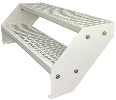 Stevige Stalen Buitenladder 2 Treden - Volledig Gegalvaniseerd & Gepoedercoat