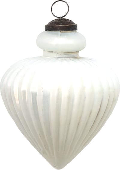 Clayre & Eef Kerstbal Overig Ø 10 cm Wit Glas Kerstballen