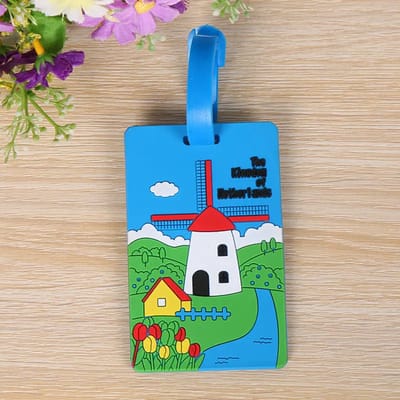DW4Trading Kofferlabel Windmolen Holland - Reislabel - Bagage Label