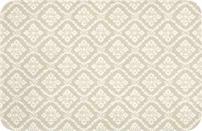 Badmat 60x40 cm - Antislip - Floraal - Ornament - Beige - Badmatten voor badkamer - Badkamermat - Douchemat - Badkamer mat