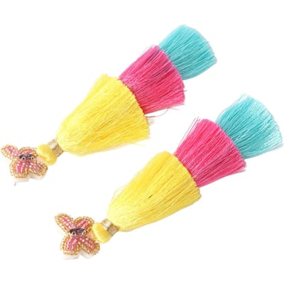 Boho Kwastjes Oorbellen Vrouwen Vintage Handgemaakte Kwastjes Oorbellen Kleurrijke Gelaagde Kwastjes Oorbellen voor pink