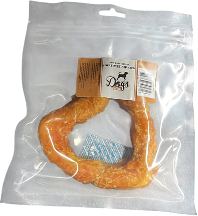 Buffelhuid Hart 12cm Dogs&Co® - HondenRuw eiwit 80%, vochtgehalte 11,6%, ruw vet 3%.snack