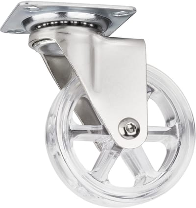 Decoratief design meubelwiel RAPID wielen Ø 75 mm transparant, draagvermogen 35 kg, hoogte 97 mm, zwenkwiel van SOTECH
