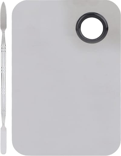 Mixing Palette voor Make-up met Spatel, Ideaal voor Foundation, Oogschaduw en Cosmetica, RVS Design