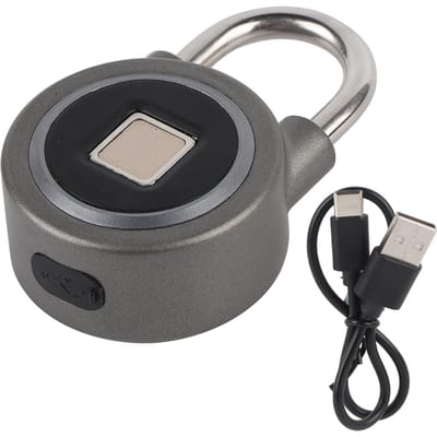 Vingerafdruk Smart Sleutelloos Waterdicht Bluetooth Slot APP Bediening Beveiliging Anti-Diefstal Hangslot black