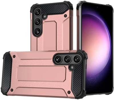 Hoesje Geschikt voor Samsung Galaxy S24 | Shock Proof | Hybride Back Cover | Beschermhoes | Schokbestendig | Extra bescherming | Roze Goud