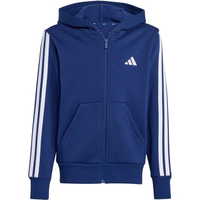 Adidas Essentials Full-zip Hoodie Hoodies Kinder - Blauw - Maat 135 - 140 CM - Katoen Jersey