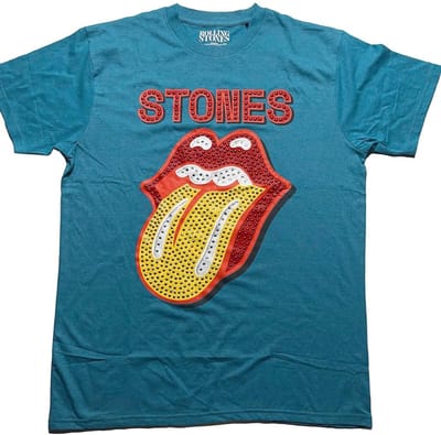 The Rolling Stones - Dia Tongue Heren T-shirt - S - Blauw