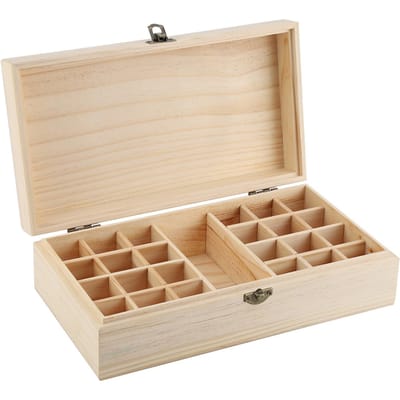 Houten Opbergdoos Organizer voor Essentiële Olie Aromatherapie Container Sieraden Schat White beige