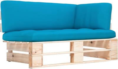 Hoekbank Tuinpallet - Modulaire Bank - Buiten Ontspannen - Geïmpregneerd Grenenhout - L-vormig - Blauw Bruin