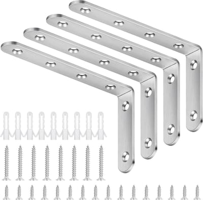 Hoekverbinder 125 x 75 mm 4 stuks voor 90 graden wandmontage