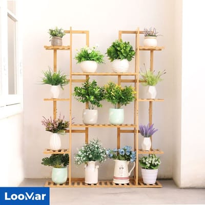 LooMar Plantenrek – Plantentafel – Plantenstandaard / Plantenhouder – Voor Binnen en Buiten - Bamboe