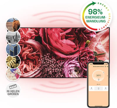 Klarstein Air Art Smart Infraroodverwarming, Infraroodverwarming met IoT/WiFi app-bediening, Openraamdetectie, Infraroodverwarming met thermostaat, CO2-vrije elektrische verwarming 700W