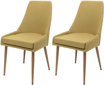 Set van 2 eetkamerstoelen MCW-O27, keukenstoel gestoffeerde stoel, stof/textiel (280g/m²) metaal ~ groen