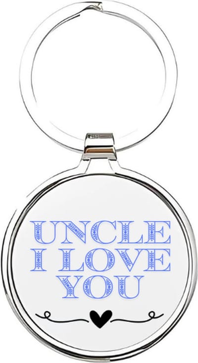Akyol - Uncle I love you Sleutelhanger - oom - De leukste oom - Oom sleutelhanger - sleutelhanger - Sleutelhanger voor ooms - Familie sleutelhanger - verjaardagscadeautje - cadeau voor de leukste oom - uncle - The best uncle - 4 x 7,5 CM