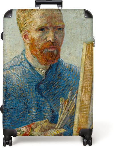 NoBoringSuitcases.com® - Koffer groot - Reiskoffer lichtgewicht - Zelfportret als schilder - Vincent van Gogh - Rolkoffer met 4 wielen - Grote trolley XL - 98 liter bagage