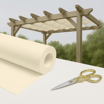 Golfvormige schaduwstoffen voor paviljoenen en pergola's - UV- en waterdicht