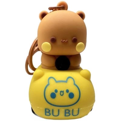 Porte-clés Panda Mignon Bubu Yier Porte-clés Modèle Panda Dessiné Bubu et Dudu Conduisant Une Petite Voiture Porte-clés Ornement de Sac à Dos Porte-clés Cadeau brown