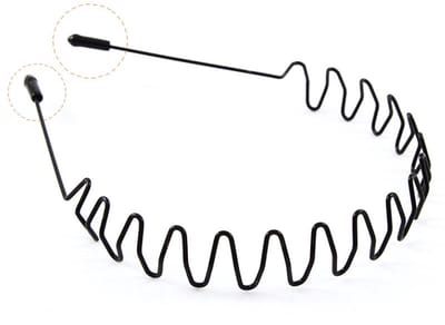 Jonyx - Diadeem - Haarband - Sporthaarband - Golvend effect - Wave - Metaal - Zwart