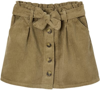 Vertbaudet Paperbag-rok van ribfluweel