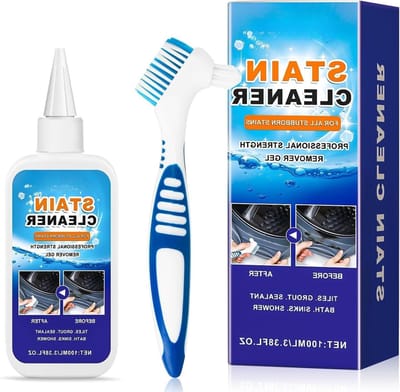 Krachtige Keukenreiniger, Vettige Vlekkenverwijderaar, Stain Removal Gel met Borstel voor Badkamer, Keuken en Siliconenvoegen, Ideaal voor Huishoudelijk Gebruik