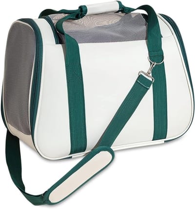 Draagtas Huisdieren - Reistas Kat Hond - Veilig Vervoer - Rondom Ventilatie - 35 x 26 x 30 cm - Groen