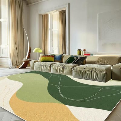 Modern Groen Minimalistisch Tapijt voor Woonkamer 200x300 Grote Oppervlaktekleden Decor Slaapkamer Zacht Elastisch Buiten Vloermatten Wasbaar 80*120cm