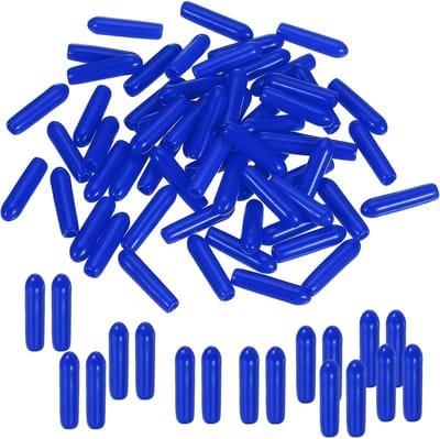 Ronde rubberen eindkappen 2.5mm ID - 100 stuks flexibele beschermers voor bouten en metalen buizen, blauw