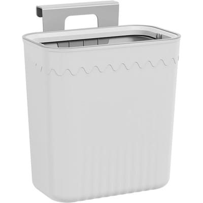 Hangende Prullenbak Ruimtebesparend Stijlvol Plastic Kleine Afvalbak met Deksel voor Keuken Slaapkamer white