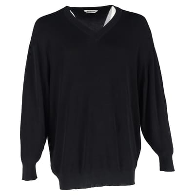 Balenciaga V-hals trui in zwarte viscose