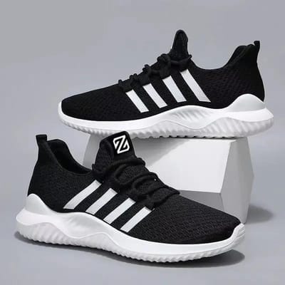 Heren Heren Gevulkaniseerde Schoenen Air Mesh Ademend Comfortabel Jogging Trainer Schoenen Outdoor Wandelen Zwarte Sneakers Casual Schoenen 40 white