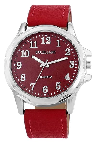 EXCELLANC Herenhorloge lederimitatie Mineralglas