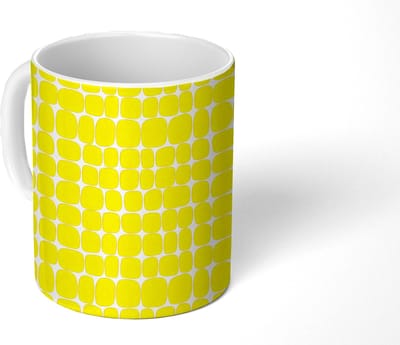 Mok - Koffiemok - Stippen - Modern - Geel - Mokken - 350 ML - Beker - Koffiemokken - Theemok